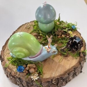 Green & blue snail & Shroom
