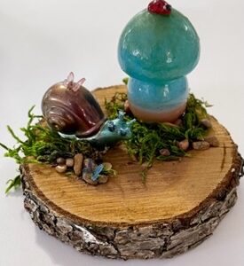 Bronze snail & Blue shroom